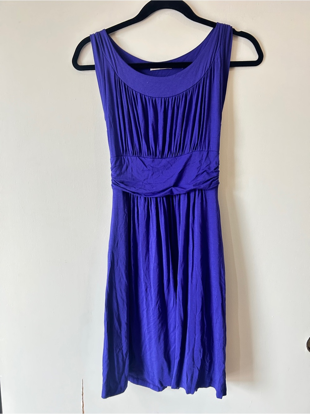 Gilli Royal Purple Sleeveless Pleated Waist Dress